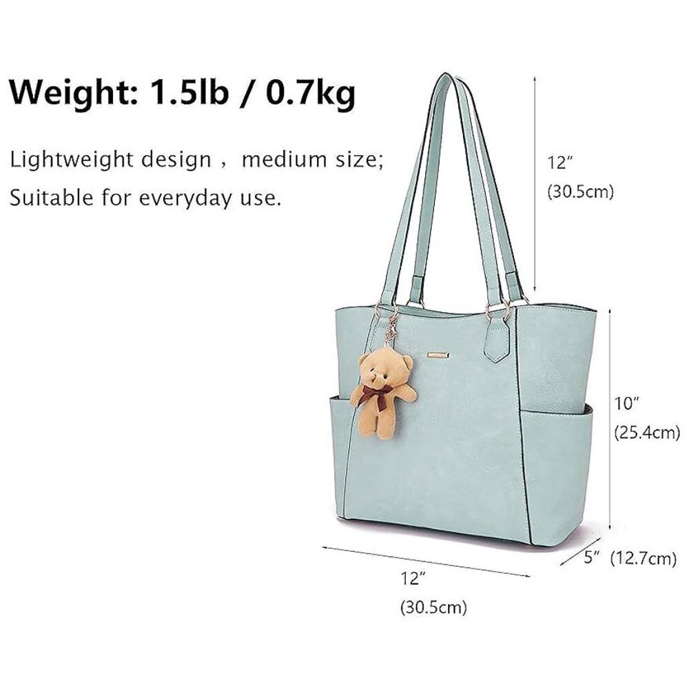 Tote Handbags for Women Purse and Wallet Set Large 2pcs/Set Lightblue - Picture 4 of 6